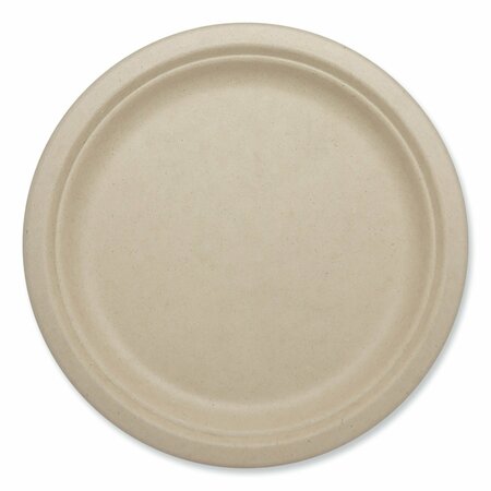 WORLD CENTRIC Fiber Plates, Plate, 10.1 in. Diameter, Natural, 800PK PL-SC-U10-LFP